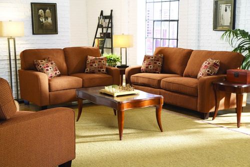 Sofa Set 8-Way-Hand-Tied in Red Chenille - 9837CN-SET