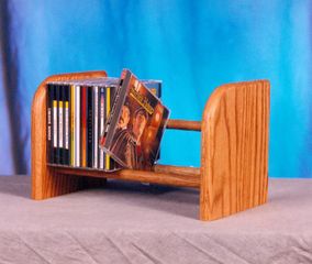 Solid Oak 1 Row Dowel 26 CD Rack - 104