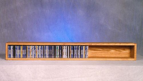 Solid Oak 118 CD Wall or Shelf Mount CD Cabinet - 103-4