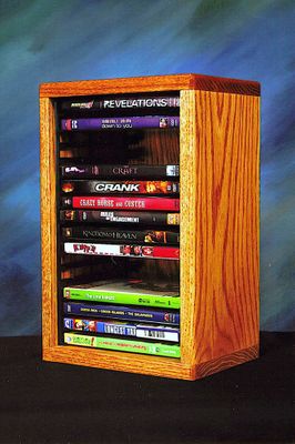 Solid Oak 16 Capacity Desktop or Shelf DVD Cabinet  - 110-1DVD