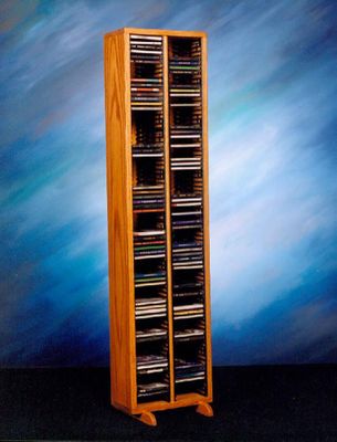 Solid Oak 160 CD Storage Tower - 209-4