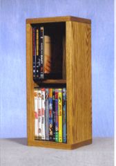 Solid Oak 2 Row Dowel DVD Cabinet Tower - 215