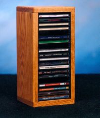 Solid Oak 20 CD Tabletop Storage Cabinet - 109-1