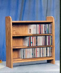 Solid Oak 3 Shelf Tabletop CD Cabinet - 302