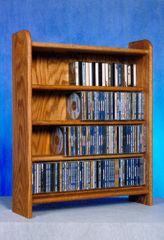 Solid Oak 4 Shelf Tabletop CD Cabinet - 402