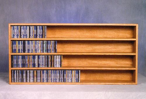Solid Oak 476 CD Wall or Shelf Mount CD Cabinet - 403-4