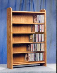 Solid Oak 5 Shelf Tabletop CD Cabinet - 502
