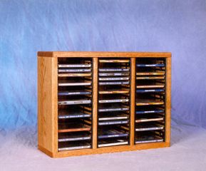 Solid Oak 60 CD Tabletop Storage Cabinet - 309-1