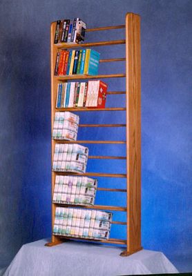 Solid Oak 7 Row Dowel Book Rack - 705-bookcase