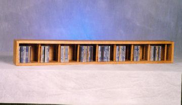 Solid Oak 8 Shelf Multimedia Storage Cabinet - 103D-4