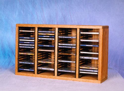 Solid Oak 80 CD Desktop or Shelf Storage Cabinet - 409-1