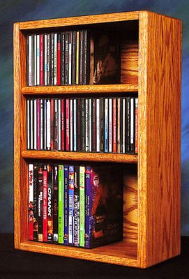 Solid Oak CD/DVD/VHS Combination Rack - 312-1W