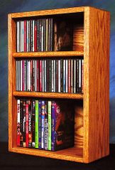 Solid Oak CD/DVD/VHS Combination Rack - 312-1W