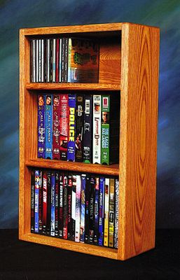 Solid Oak Combination Cabinet - CD / DVD/ VHS - 313-1W