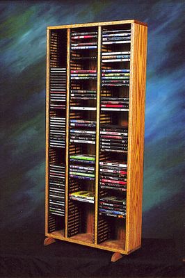 Solid Oak Combination Tower - CD / DVD - 313-4CD/DVD