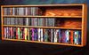Solid Oak Wall or Shelf Mount CD / DVD / VHS Storage Cabinet - 312-4W
