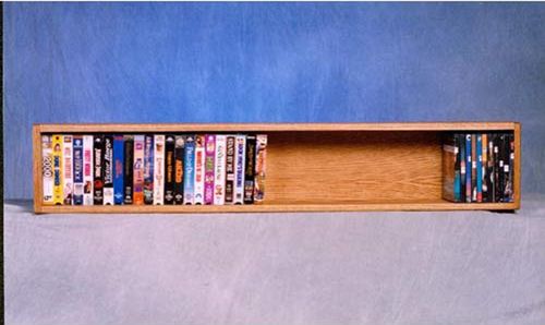 Solid Oak Wall or Shelf Mount DVD/VHS/Book Cabinet - 108-4W