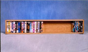 Solid Oak Wall or Shelf Mount DVD/VHS/Book Cabinet - 108-4W