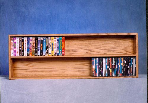 Solid Oak Wall or Shelf Mount Multimedia Storage Cabinet - 208-4W