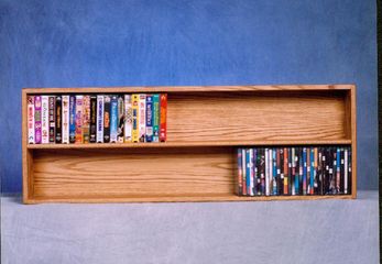 Solid Oak Wall or Shelf Mount Multimedia Storage Cabinet - 208-4W