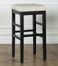Sonata 26" Stationary Barstool in Beige Microfiber / Black - Armen Living - LCSTBAMFBE26