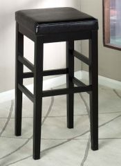 Sonata 26" Stationary Barstool in Black Leather - Armen Living - LCSTBABLBL26