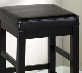 Sonata 26" Stationary Barstool in Black Leather - Armen Living - LCSTBABLBL26