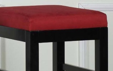 Sonata 26" Stationary Barstool in Red Microfiber / Black - Armen Living - LCSTBAMFRE26