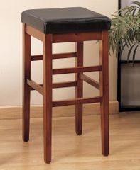 Sonata 30" Stationary Barstool in Brown Leather - Armen Living - LCSTBACHBR30