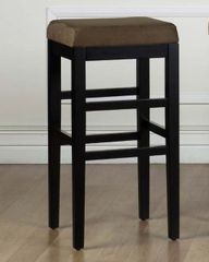 Sonata 30" Stationary Barstool in Brown Microfiber / Black - Armen Living - LCSTBAMFBR30