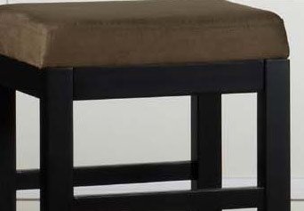 Sonata 30" Stationary Barstool in Brown Microfiber / Black - Armen Living - LCSTBAMFBR30