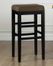 Sonata 30" Stationary Barstool in Brown Microfiber / Black - Armen Living - LCSTBAMFBR30