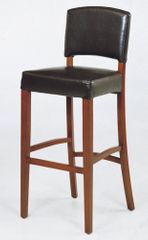Sonora Stationary Barstool in Brown Leather / Cherry - Armen Living - LCSNBACHBR