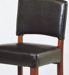 Sonora Stationary Barstool in Brown Leather / Cherry - Armen Living - LCSNBACHBR