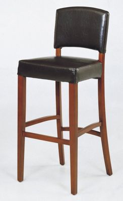 Sonora Stationary Barstool in Brown Leather / Cherry - Armen Living - LCSNBACHBR30