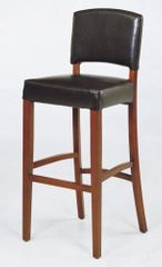 Sonora Stationary Barstool in Brown Leather / Cherry - Armen Living - LCSNBACHBR30