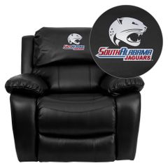 South Alabama Jaguars Embroidered Black Leather Rocker Recliner  - MEN-DA3439-91-BK-41091-EMB-GG