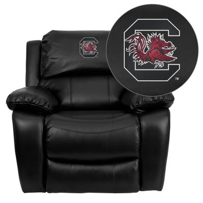 South Carolina Gamecocks Embroidered Black Leather Rocker Recliner  - MEN-DA3439-91-BK-40008-EMB-GG