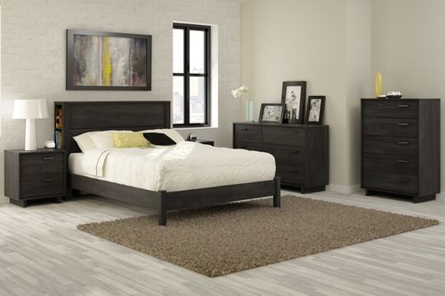 South Shore Flynn Full Platform Bedroom Set with 2 Nightstands in Gray Oak - 3237204