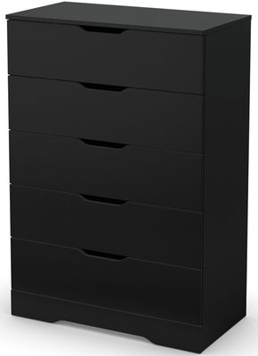 South Shore Holland Pure Black Drawer Chest with Five Drawers - 3370035