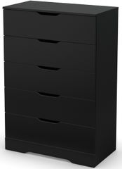 South Shore Holland Pure Black Drawer Chest with Five Drawers - 3370035
