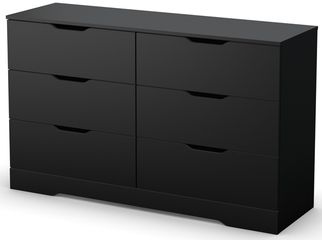 South Shore Holland Pure Black Dresser with 6 Drawers - 3370010