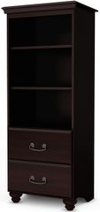 South Shore Noble Shelving Unit with 2 Drawers - Dark Mahogany - 4316652