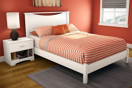 South Shore Step One Full 3pc Platform Bed Set in Pure White - 3160090