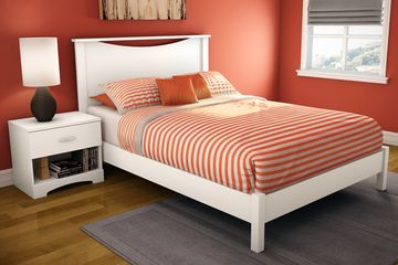 South Shore Step One Full 3pc Platform Bed Set in Pure White - 3160090