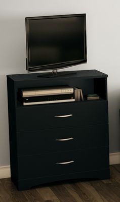 South Shore Step One Media Chest in Black - 3107023