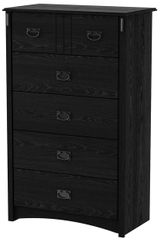 South Shore Tryon Traditional 5 Drawer Chest in Black Oak - 3747035