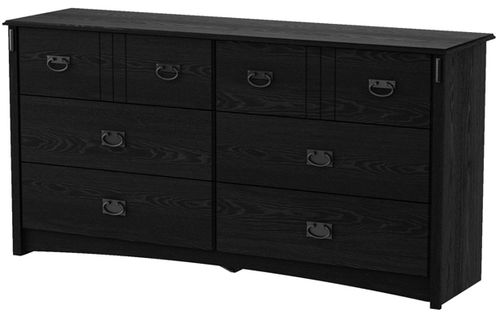 South Shore Tryon Traditional 6 Drawer Dresser in Black Oak - 3747010