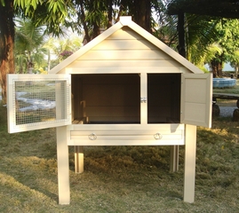 Southern Dome Rabbit Hutch in Natural Cedar - NewAgeGarden - ECORH202