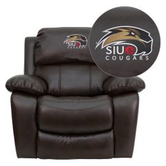 Southern Illinois University Edwardsville Cougars Brown Leather Recliner - MEN-DA3439-91-BRN-41071-EMB-GG